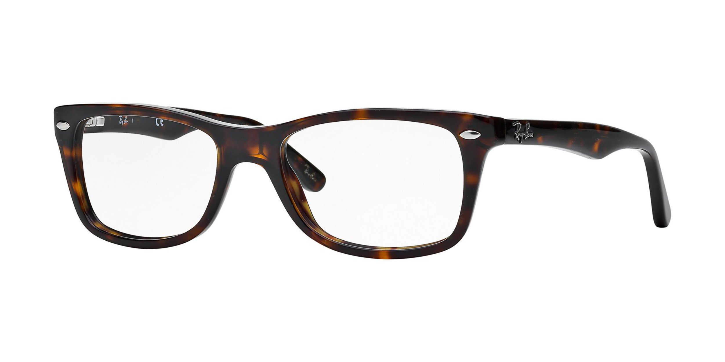 Ray-Ban RX5228 Square Prescription Eyeglass Frames, Dark Havana/Demo Lens, 55 mm