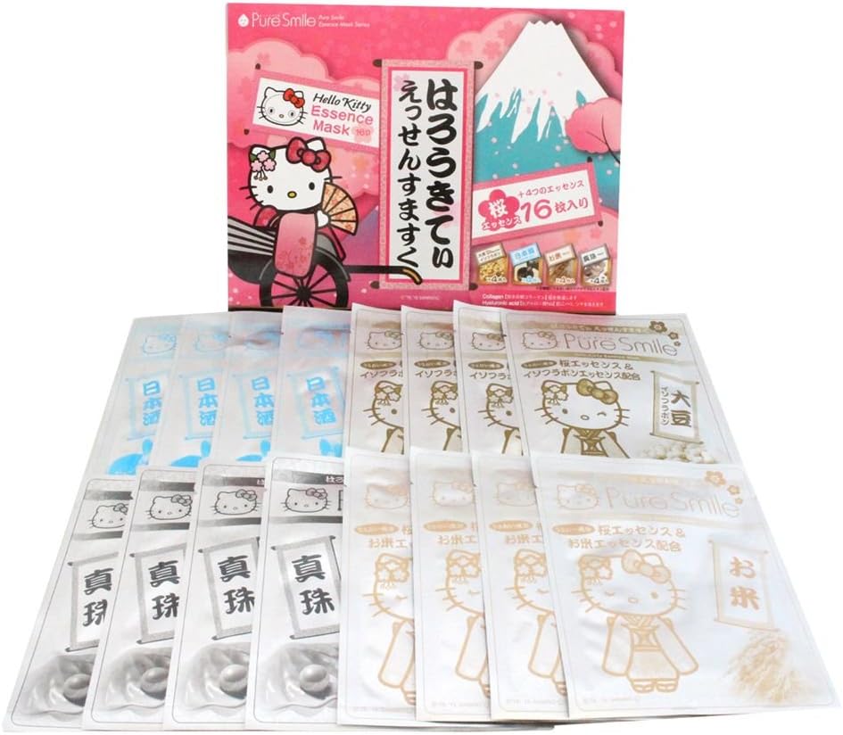 Japan Health and Beauty - Pure Smile (Pure Smile) face mask / face pack "Hello Kitty / Hello Kitty" (16 pieces set) *AF27*