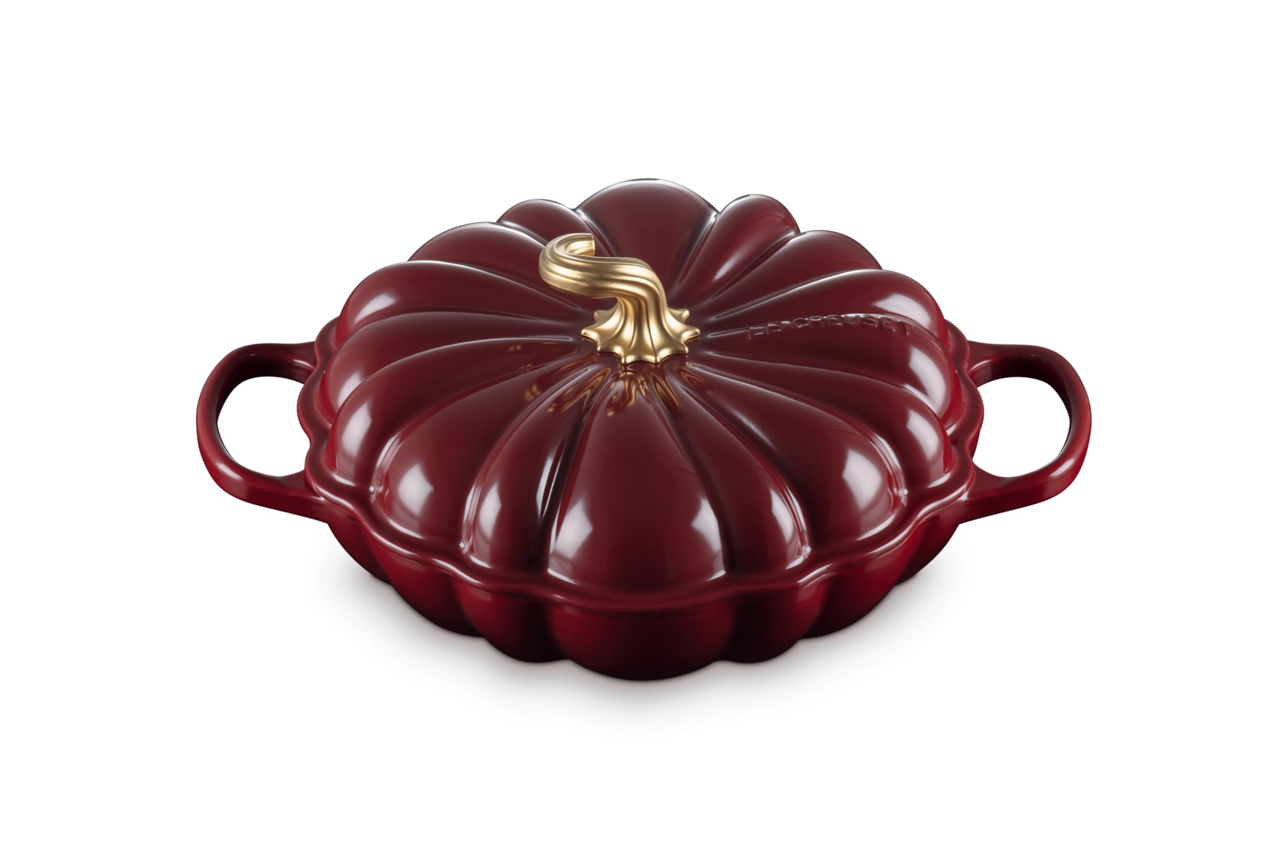 Photo 1 of Le Creuset Enameled Cast Iron Figural Pumpkin Braiser, 2.75 qt., Garnet