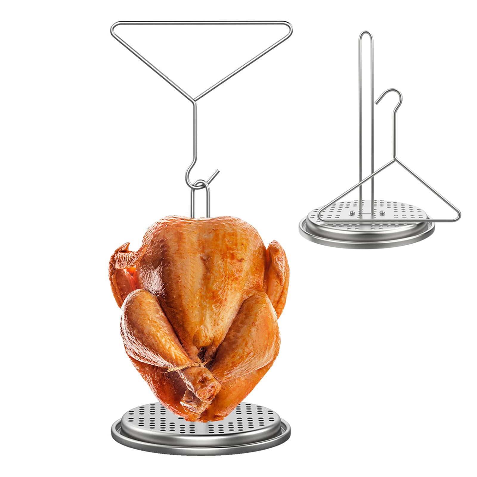 Photo 1 of BQMAX Turkey Fryer Stand Kit for Deep Frying Pot, Vertical Roaster Holder Base with Lifter Hook, Chicken Poultry Deep Frying Pan Turkey Fryer Accessories Kit