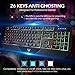 PICTEK Wired Gaming Keyboard Rainbow LED Backlit Keyboard Computer PC Mac Laptop Gaming Keyboard, 26 Keys Anti Ghosting, Ergonomic Wrist Rest, Waterproof Keyboard for Gamers Typists, 6 Rainbow Colorsthumb 1
