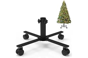 bruwaa Christmas Tree Stand for Artificial Tree, Replacement Xmas Tree Stand Base with Universal Wheel for 3 FT to 6FT Artificial Trees, Black