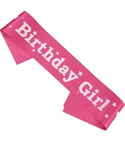 Ensemble Écharpe 'Birthday Girl' Satin Rose + Lunettes Cœur - Déco & Accessoire Pour Fête D'Anniversaire Fille/Femme - 4