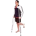 Carex Push Button Aluminum Crutches - Height Adjustable Crutches Adult Size Fits Individuals from 5'2" to 5'10" Tall, Completely Assembled with Crutch Pads, Hand Grips and Crutch Tips