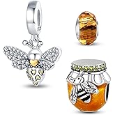 HappyStar 925 Sterling Silver Charms for Bracelets and Necklaces,Combination Dangle Pendants Beads Charms Jewelry Gift for Couples Sisters.（With Spacer Beads）