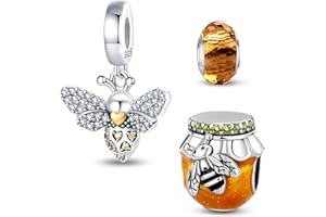 HappyStar 925 Sterling Silver Charms for Bracelets and Pandora bracelets,Combination Dangle Pendants Beads Charms Jewelry Gif