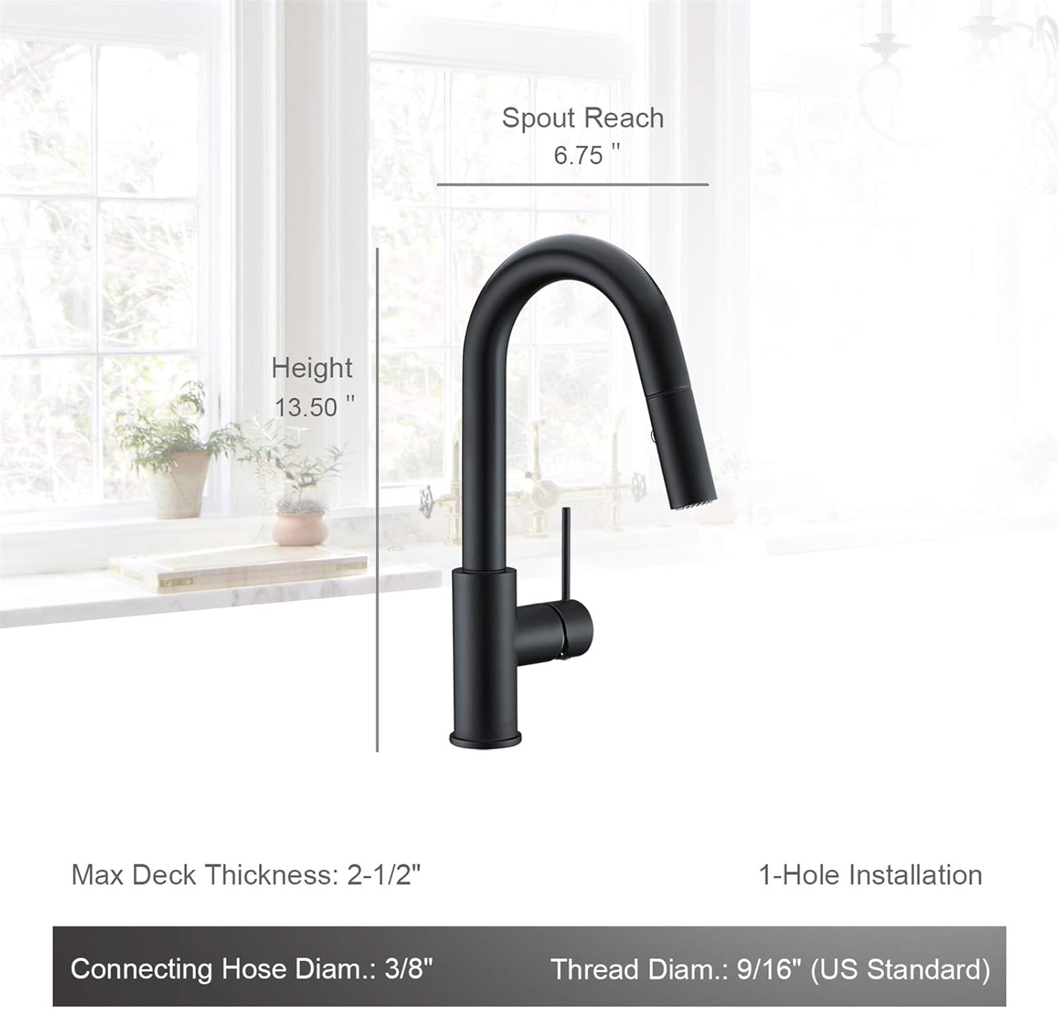AguaStella AS59MB Matte Black Bar Faucet or Prep Kitchen Sink Faucet with Pull Down Sprayer and Single Handle - - 