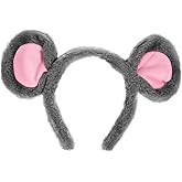 PartyKindom Mouse Ears Headband for Halloween Cosplay Cute Cartoon Mouse Rat Costume Accessory for Parties and Performances Soft Fur Design Adults