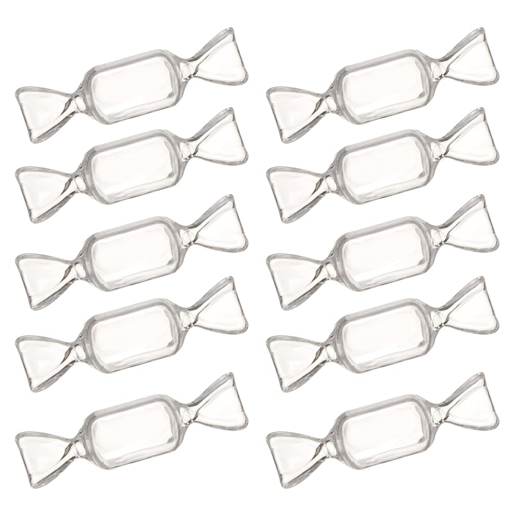 ehbn9 10 Pieces Clear Plastic Bead Storage Containers Candy-Shaped Mini Storage Case Portable Empty Jewelry Ring Box Clear