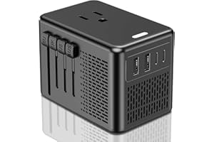 IPLUSO Voltage Converter US to Europe 220v to 110v Converter, Voltage Converter for Hair Dryer with 2 USB A and 2 USB C, Universal Travel Adapter European Plug Adapter US to Italy UK AUS