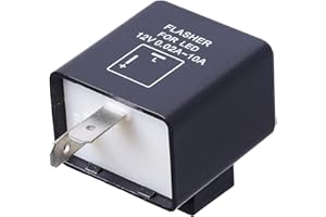 Autokemat 2-Pin CF-12 Electronic LED Flasher Relay Fix for Motorcycle or Scooter Install LED Turn Signal Bulbs Hyper Flash Issues