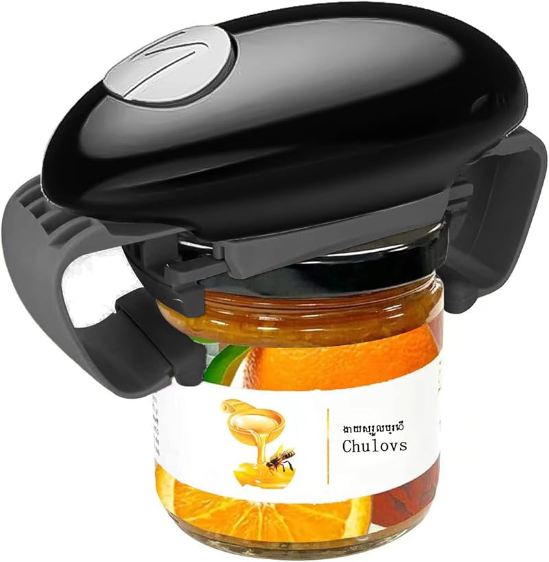 Chulovs Electric Jar Opener Black Automatic One-Touch Can Opener