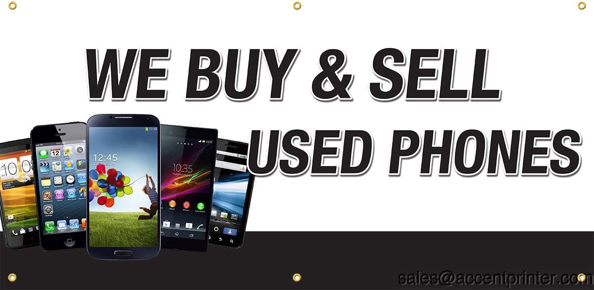Amazon Com We Buy Sell Used Phones Vinyl Display Banner With