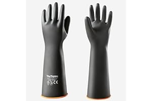 ThxToms Heavy Duty Latex Gloves,Long Rubber Gloves, Chemical Resistant Gloves,Puncture Resistant, Resist Acid,Oil,Alkali, Wat