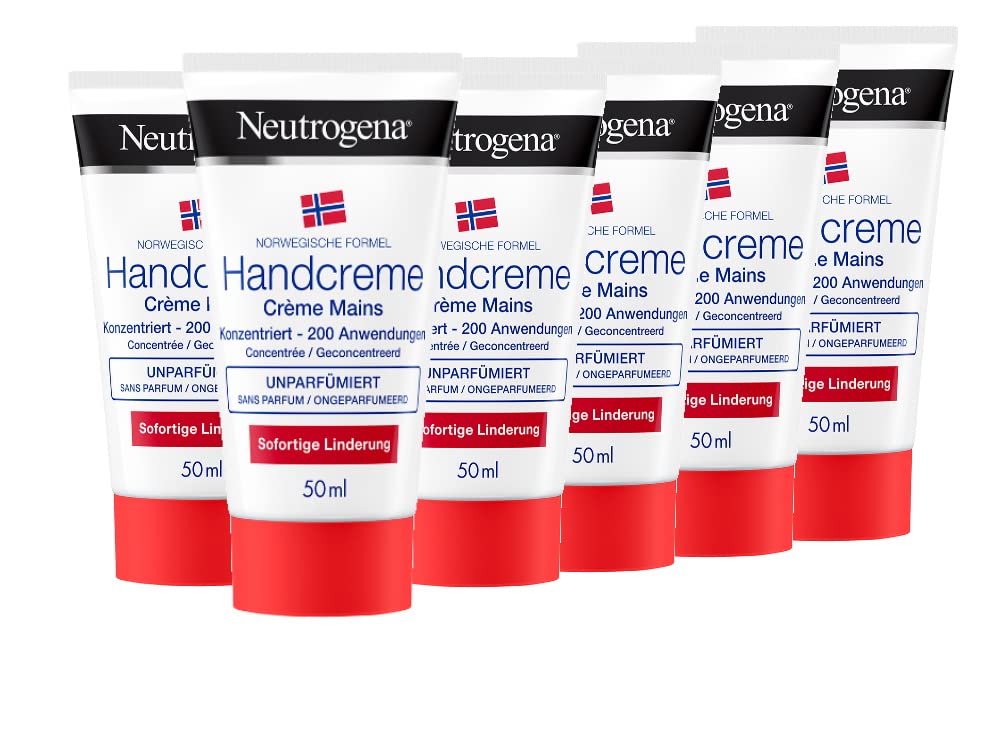 Neutrogena Norwegian Formula Hand Cream Unperfumed 6 x 50 ml