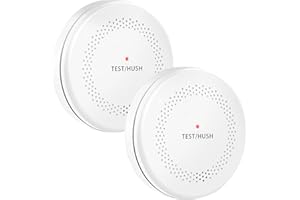 2 Pack Smoke and Carbon Monoxide Alarms, HATHEPHS 10-Year Battery Smoke & CO Detector with Large Test/Silence Button, Easy Installation