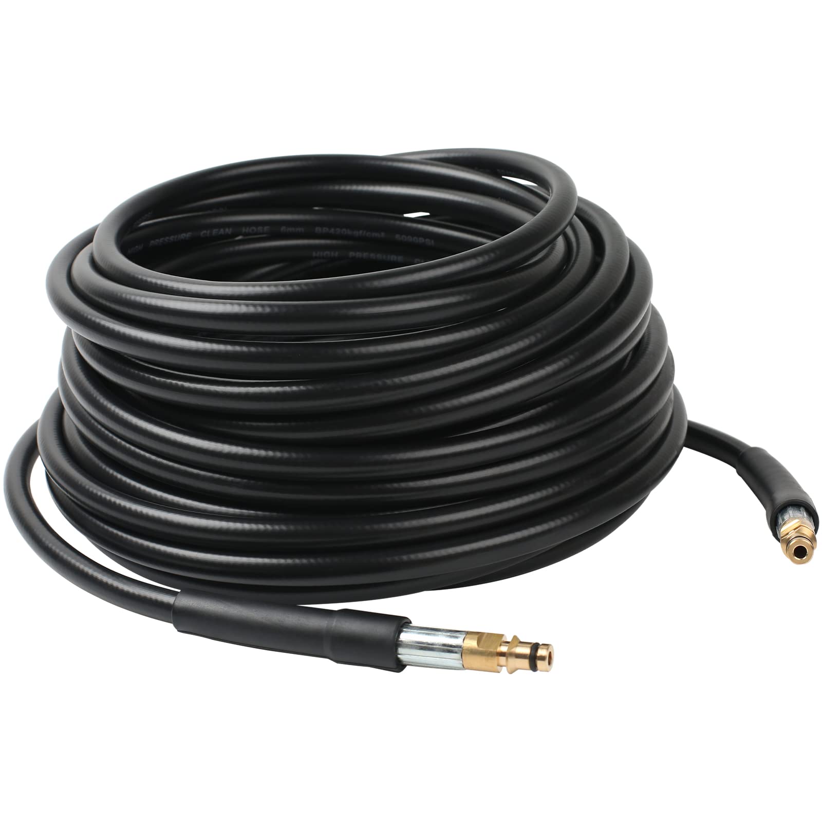 MaxEarn 15m/49.2Ft High Pressure Washer Hose Pipes for Karcher K2/K3/K4/K5/K7, Water Cleaning Tube Accessories Extension with Quick Connector, Replacement Cleaning kit with Clip Type Fitting & M22