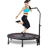 Rebounder Trampoline for Adults, 40"/50" Foldable Spring Fitness Trampoline - 450 lbs Capacity, Quiet &amp; Stable Indoor/Outdoor Exercise Equipment for Cardio Workout