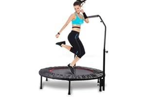 KOKSRY Rebounder Trampoline for Adults, 40"/50" Foldable Spring Fitness Trampoline - 450 lbs Capacity, Quiet & Stable Indoor/Outdoor Exercise Equipment for Cardio Workout