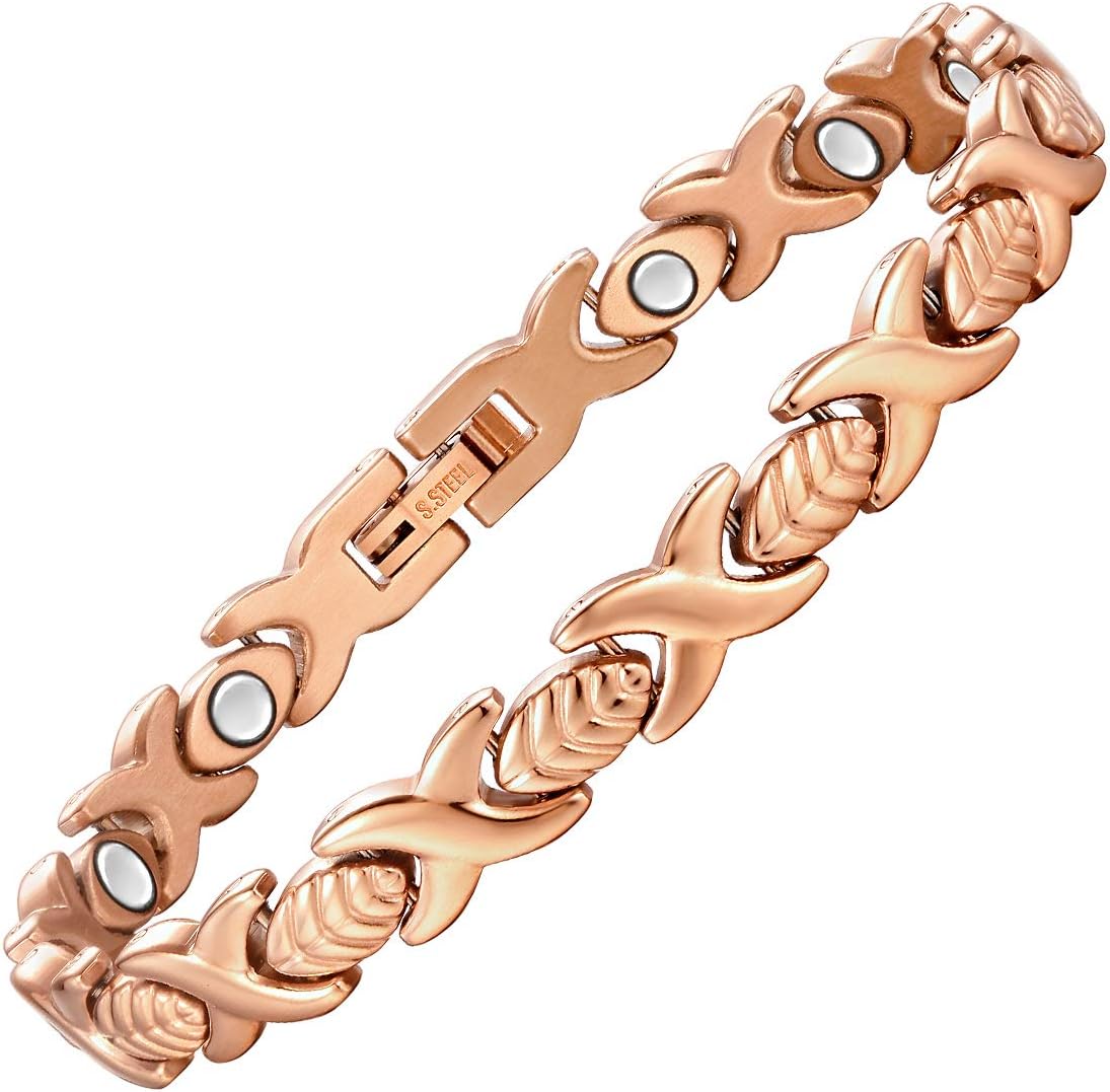 Titanium Magnetic Bracelets for Women Elegant Steel Magnet Bracelets Adjustable