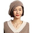 Ailaile Cashmere Berets Hats Women Winter Warm Merino Wool Knitted Oversized Beige Beanie