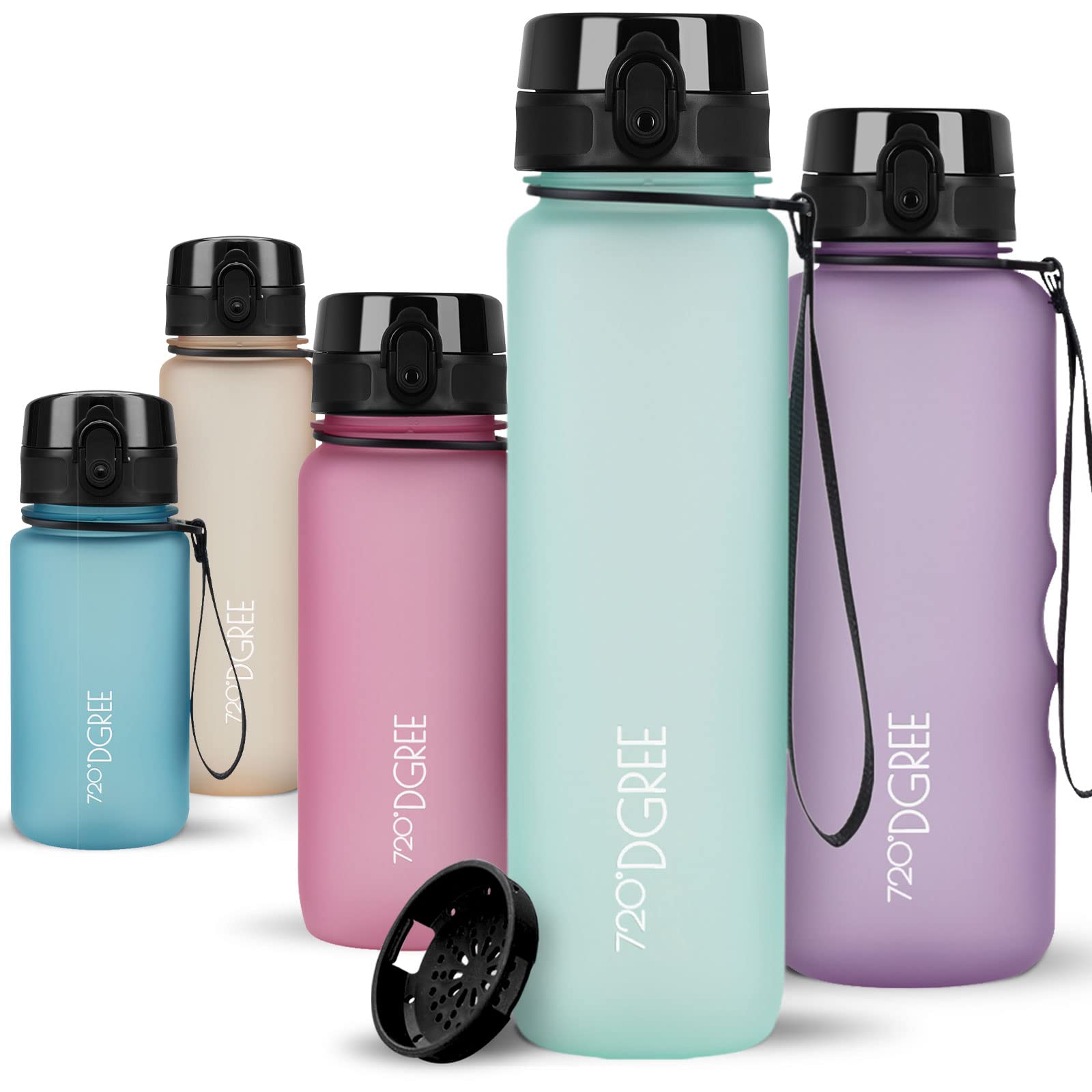 720°DGREE Water Bottle 1l “uberBottle“ softTouch +Sieve - BPA-Free Tritan, Leakproof, Reusable Drinking Bottle - Sports Bottle for Men, Woman, Office, Gym, Fitness, Outdoor, Hiking, Cycling, Travel — image 1