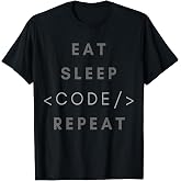 Eat Sleep Code Repeat Funny Programming Coding Gift Shirt T-Shirt