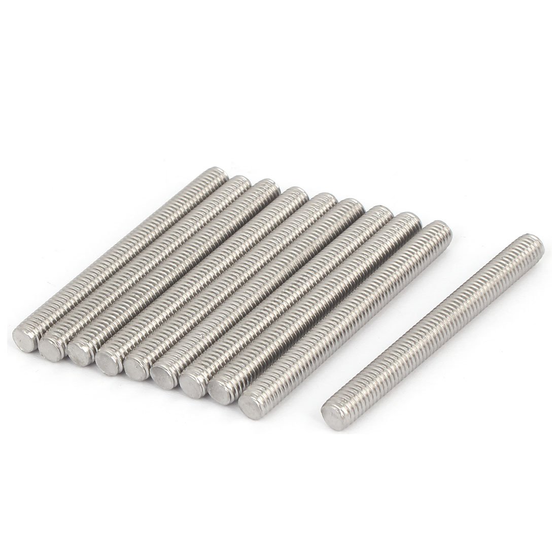Sourcingmap M6 x 60mm 304 Stainless Steel Fully Threaded Rod Bar Studs Hardware 10 Pcs