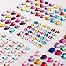 PIXRIY 525 Pcs Self Adhesive Jewels Stickers,Multicolor Flatback Rhinestone Sticker Gems, Assorted Craft Jewels Crystal Sticker,Assorted Size