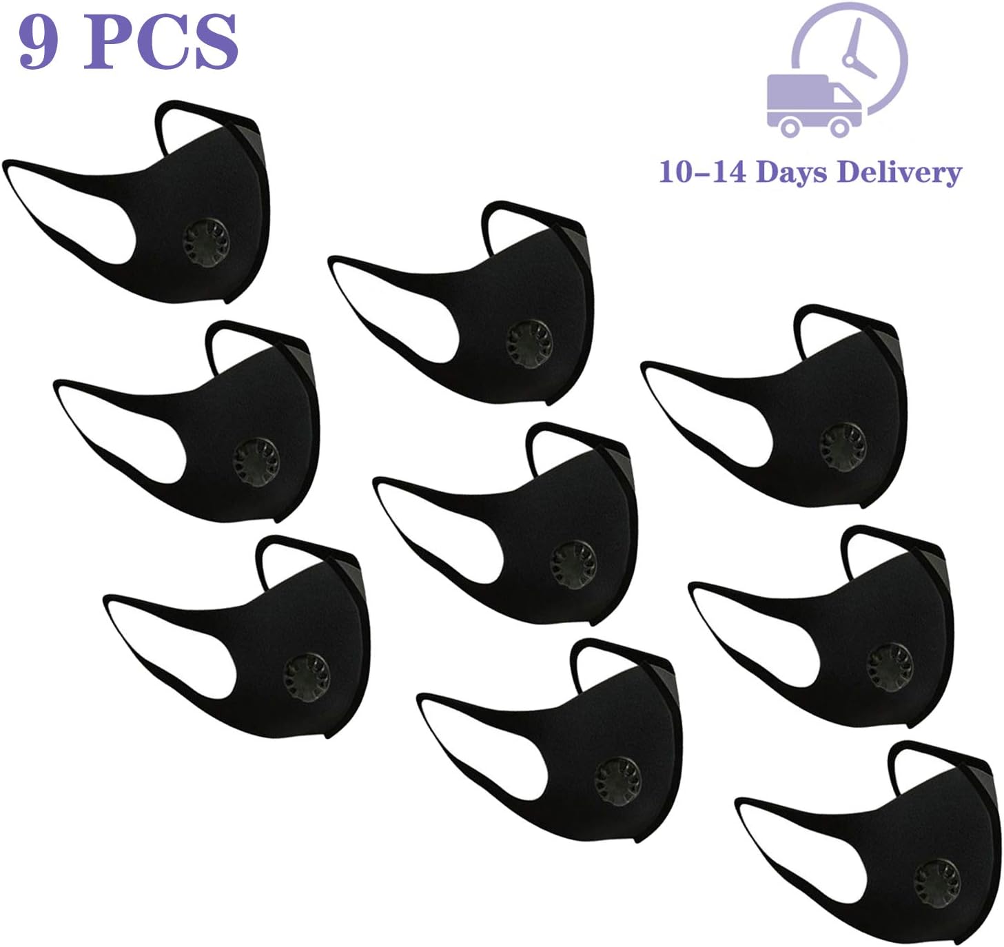 9 PCS Anti Dust Mask Face Mouth Mask for Cycling Camping Travel, Washable, Reusable Unisex Mask Cloth Masks