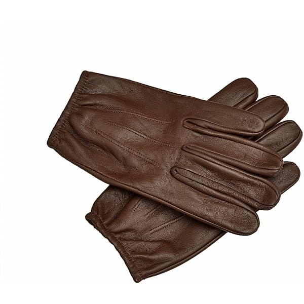 Men's Dress Leather Gloves (Brown, Lareg) at Amazon Men's Clothing store
