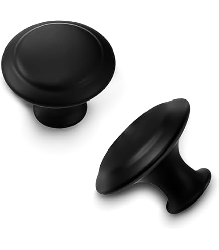 10 Pack - Matte Black Cabinet Knobs, 2 Inch Solid Zinc Pulls For Drawers, Dressers, Kitchen & Furniture