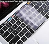 DHZ Ultra Thin Transparent Keyboard Cover Skin for MacBook Pro with Touch Bar Version 2018/2017 / 2016 (Only Fit Model:A1706, A1707, A1989, A1990) Waterproof Dust-Proof Clear TPU