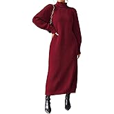 LIGHT DOT Women's Winter Maxi Sweater Dress Oversize Long Sleeve Warm Knit Pullover Chunky Bell Loose