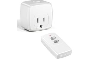 HBN Remote Control Outlet Plug Remote Light Switch Remote Outlet Switch Wireless On Off Switch Plug for Chritmas Light and Household Appliances, 15A/1875W(1 Outlet + 1Remote)
