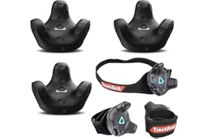 HTC 3 Pack VR Vive Tracker (3.0) - with Rebuff Reality TrackBelt + 2 TrackStraps Full Body Tracking VR Bundle, Black