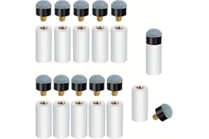 5 Sets Billiard Cues Tips Replacement with White Pool Cue Stick Ferrules Billiard cues Tips Screw On Pool Cue Tips Pool cue T