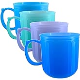 YUYUHUA Plastic Coffee Mug 4 set Microwave and Dishwasher Safe - BPA Free Reusable Cups 13 oz - Unbreakable Thick Wall Bulk Coffee Mugs for Kids Kitchen Home Outdoor Camper Nautical