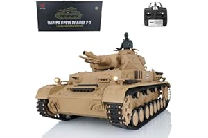 wheelfun Heng Long 1/16 German Panzer IV RC Tank - 2.4G Remote Control BB Shooting Airsoft Tank Model 3858-360° Turret Rotation, Smoking Generator Equipped, Ready to Run Plastic Military Vehicle