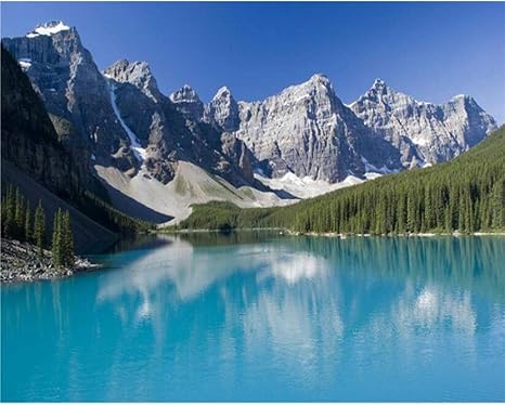 Amazon Wkxzz 壁紙雪山湖風景画背景アート壁画リビングルーム大3d壁紙 0x140cm 壁紙