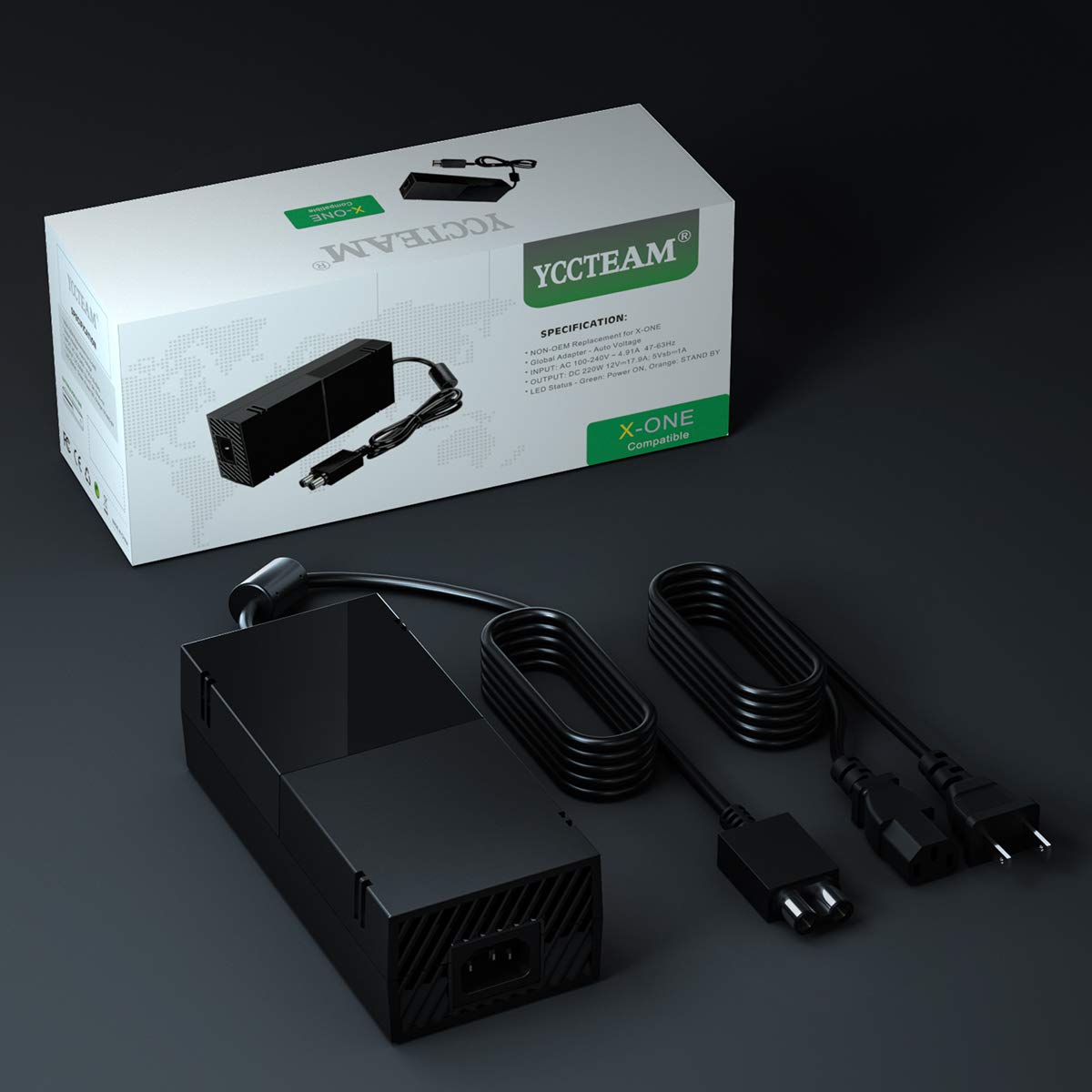 VGAME Xbox One Power Brick Supply, Replacement Power Cord Accessory 100-240V AC Adapter Power Box Xbox One Charger