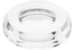 Plymor Clear Acrylic Round Display Base with Indented Circle to Hold Egg, Marble, Ball or Sphere, 2" W x 2" D x 0.5" H (1.1875" Circle)