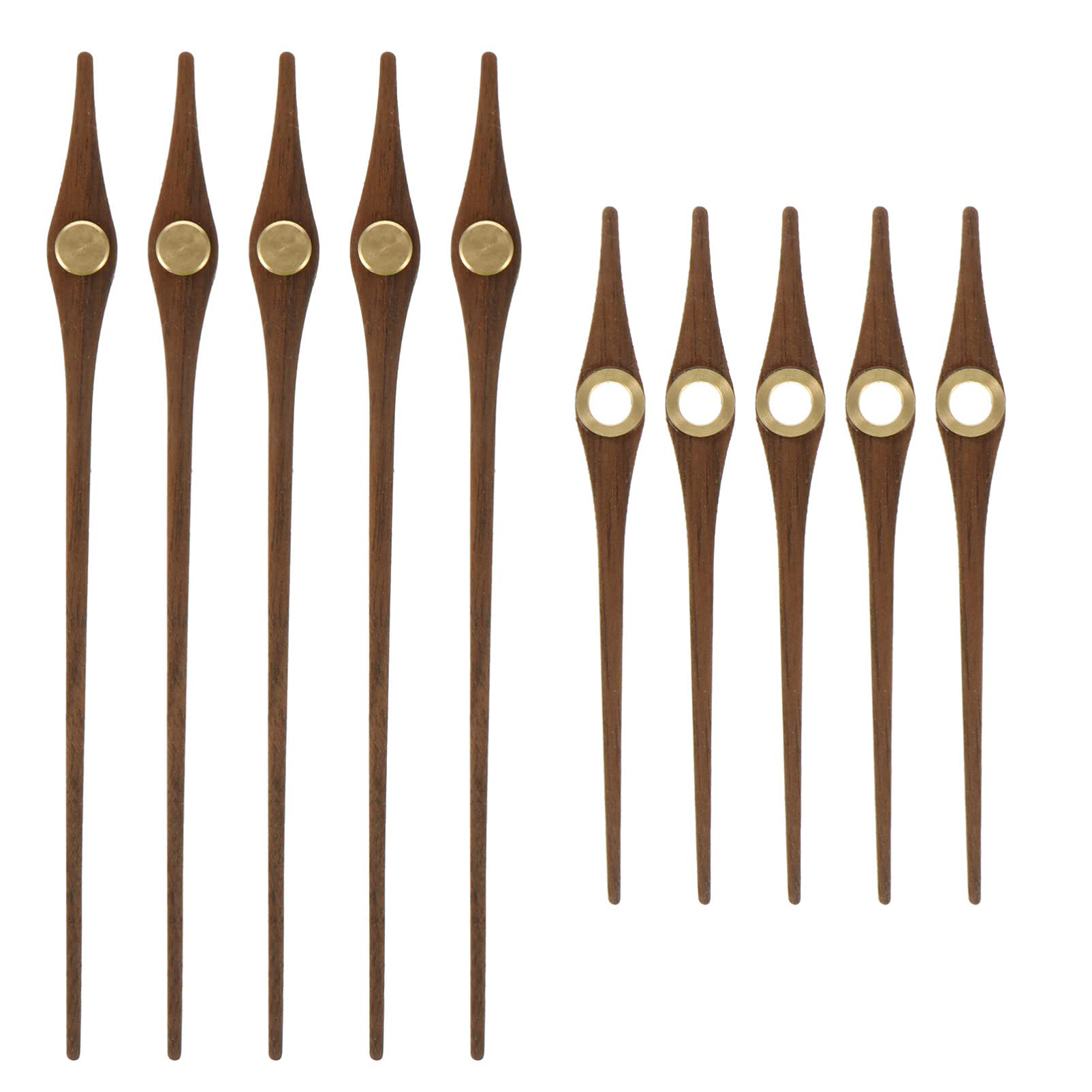 EXCEART Wooden Clock Hands Set 5 Pack Diy Replacement Clock Pointers for Frameless Wall Clocks Cross Stitch Craft and Repair Projects