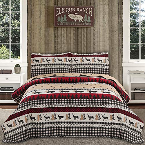Rustic Buffalo Plaid Reversible Quilt Set