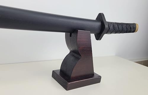 Samurai Sword Display Stand - One Tier Wooden Katana & Dagger Holder For Home & Office-1081117