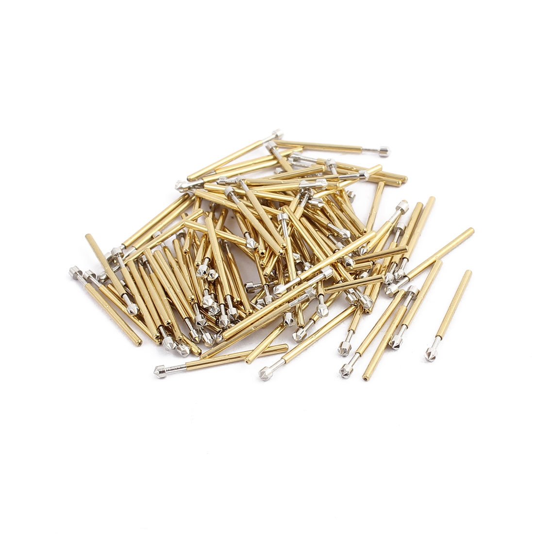 sourcingmap 100pcs P75-LM3 1.0mm Dia 16.8mm Length Metal Spring Pressure Test Probe Needle