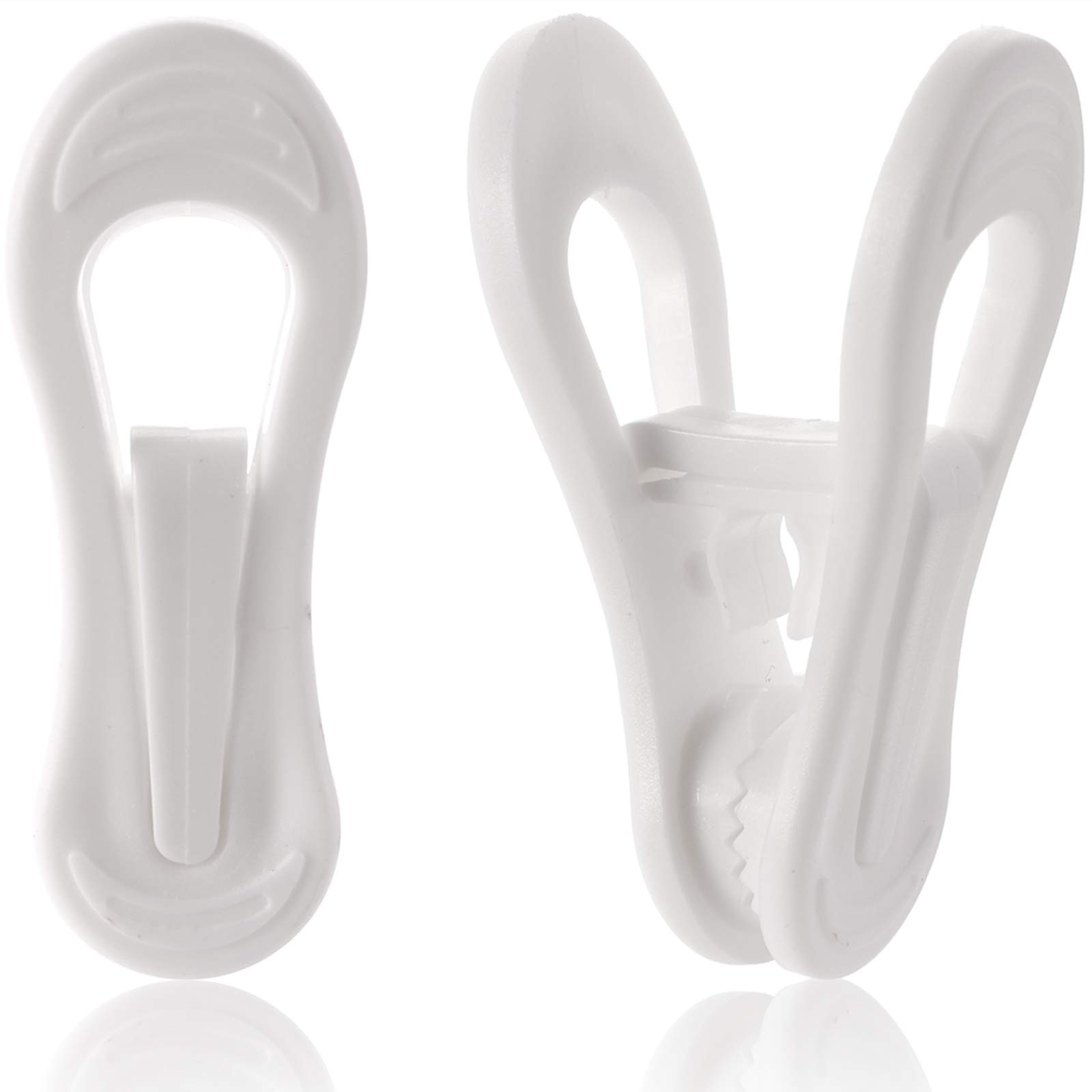 Photo 1 of Yopay 50 Pack Hanger Clips for Hangers, Multi-Purpose Plastic Hanger, Easily Clip on Clothing Pants, Strong Pinch Finger Clips for Home, Office, Travel, White