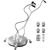JANZ 20'' Pressure Washer Surface Cleaner with Dual Handle | with 4 Wheels,Stainless Steel Housing,4 Replacement Nozzles and 2 Hose Adapters, for Driveways, Sidewalks Cleaning