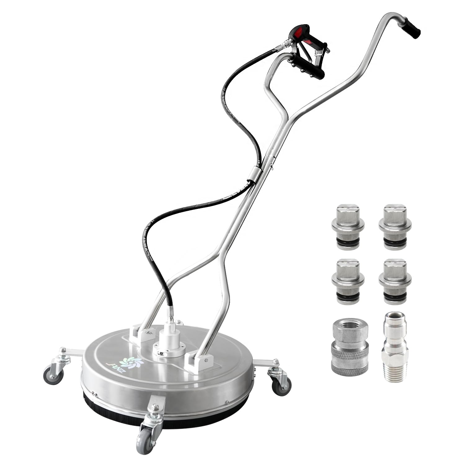 Photo 1 of ** UNCLEAN **janz 20" Pressure Washer Surface Cleaner with 4 Wheels,Dual Handle,Stainless Steel Housing, 4 Replacement Nozzles and 2 Hose Adapters,Ideal for Driveways, Sidewalks,Patios,Decks Cleaning