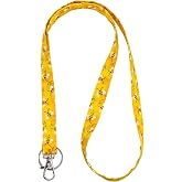 LNKRE JEWELRY Thin Teacher Lanyard for Key, Cotton Fabric Long Neck Strap | Cute Women's lanyards for id badges, Soft Floral Keychain Holder with Metal Clasp for Car Keys, Cards, Wallet Accessories